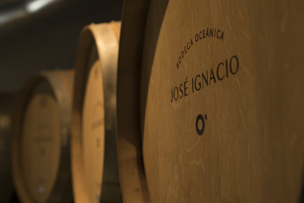 French oak barrels with the name Jose Ignacio imprinted on the side.