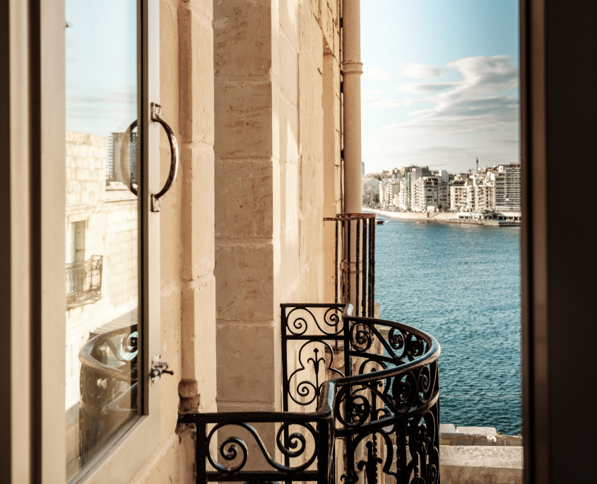 A view out of a balcony in Valletta Malta